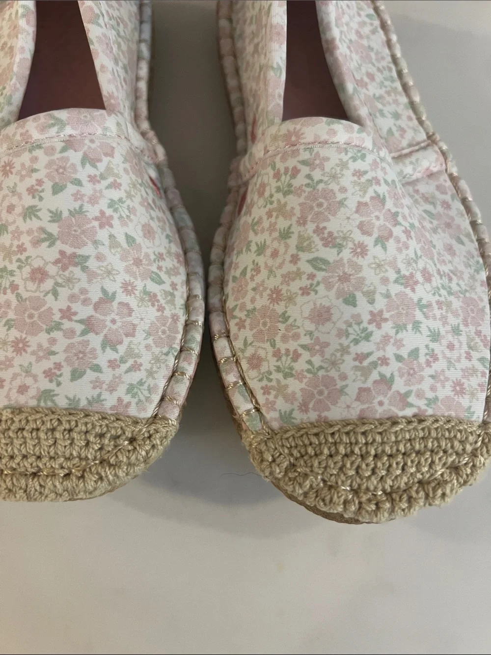 Pink Floral Kids Slip-On Espadrille Slippers